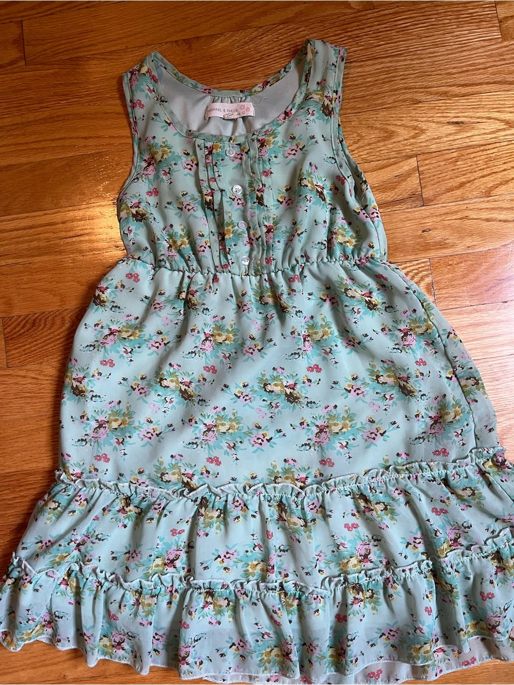 Rachael & Chloe Mint Green Floral Tiered Sleeveless Dress